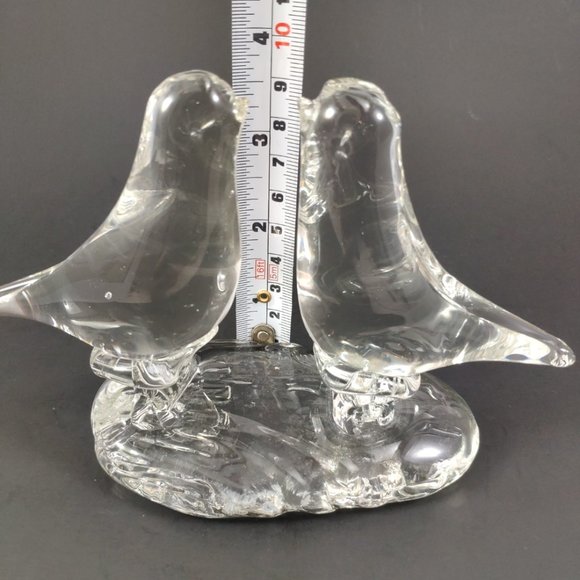 Vintage Clear Glass Love Birds Figurine - Picture 5 of 10
